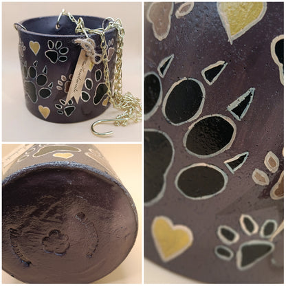 Hearts and paws hanging pot