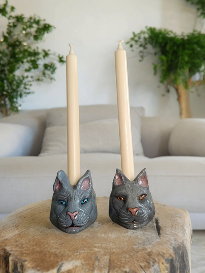 Handmade cat candle holder!