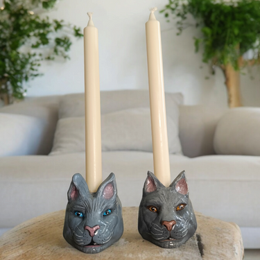 Handmade cat candle holder!