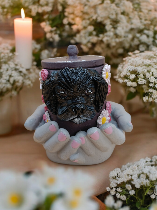 Personalized pet urn/memory Jar