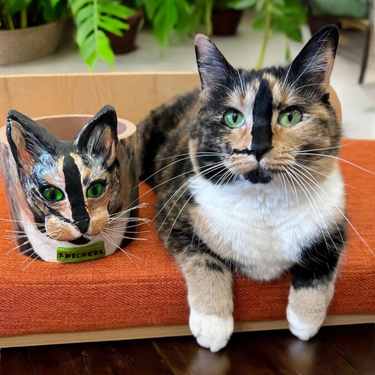 Clay | Handmade Personalized cat Plant Pots