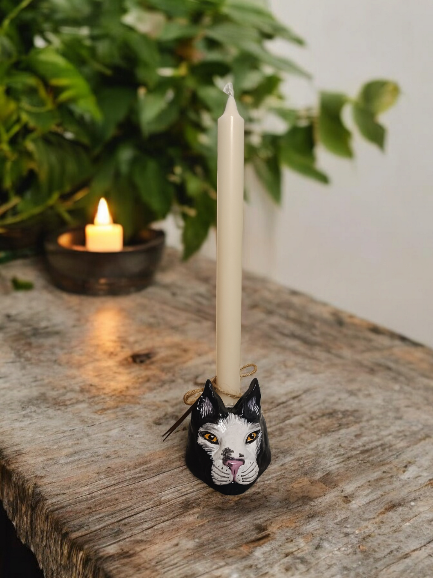 Handmade cat candle holder!