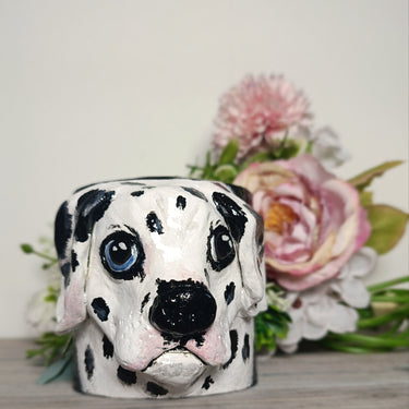 Cute Handmade Dalmatian Pot